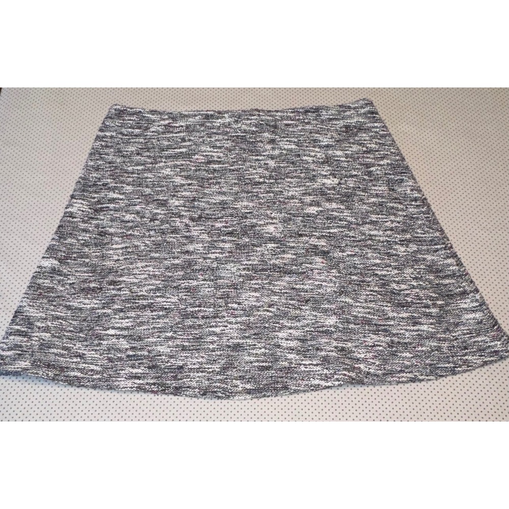 Loft Outlet Petite Large Black White Multicolored Space Dye Tweed A-Line Skirt - Picture 5 of 7